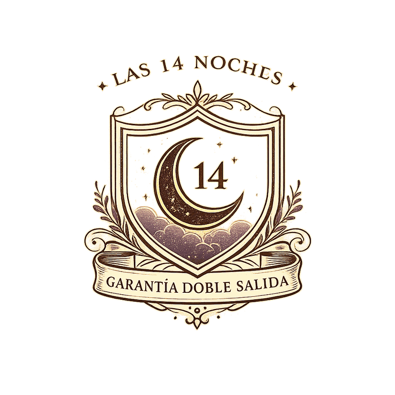 Sello de la Garantía de las 14 Noches: escudo con luna y el número 14